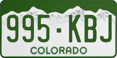 CO license plate 995KBJ