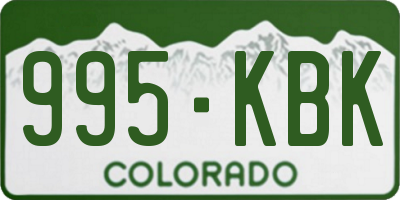 CO license plate 995KBK