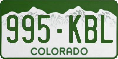 CO license plate 995KBL