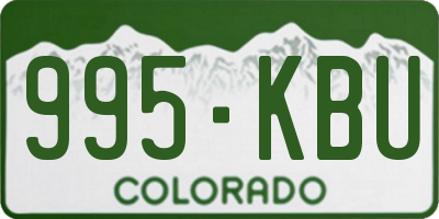 CO license plate 995KBU