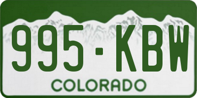 CO license plate 995KBW