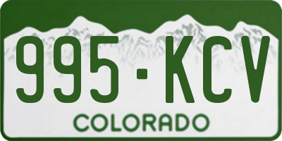 CO license plate 995KCV