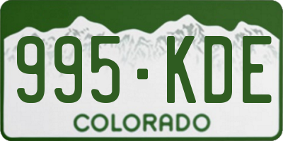 CO license plate 995KDE