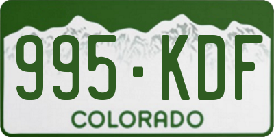 CO license plate 995KDF