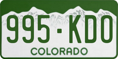 CO license plate 995KDO