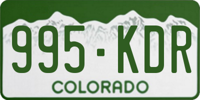 CO license plate 995KDR
