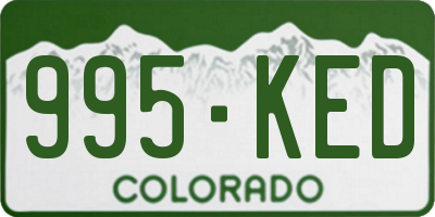 CO license plate 995KED