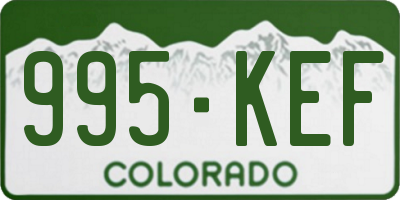 CO license plate 995KEF