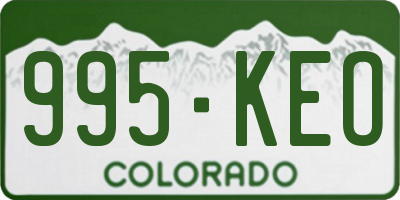 CO license plate 995KEO