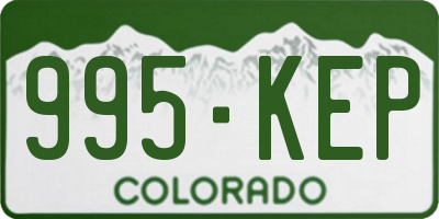 CO license plate 995KEP