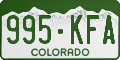 CO license plate 995KFA