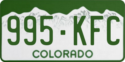 CO license plate 995KFC