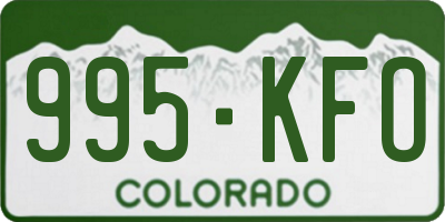 CO license plate 995KFO