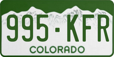 CO license plate 995KFR
