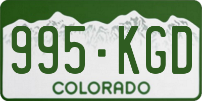 CO license plate 995KGD