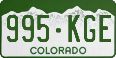 CO license plate 995KGE