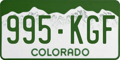 CO license plate 995KGF