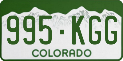 CO license plate 995KGG