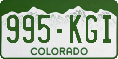 CO license plate 995KGI