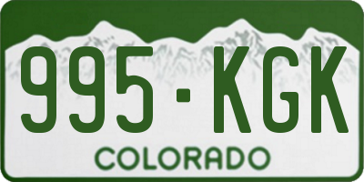 CO license plate 995KGK