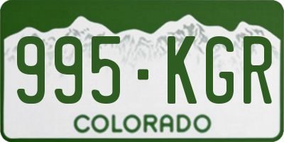 CO license plate 995KGR