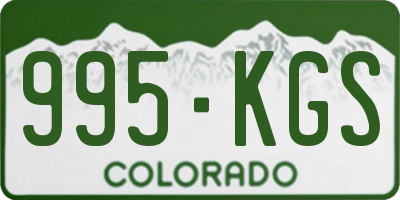 CO license plate 995KGS