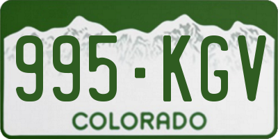 CO license plate 995KGV