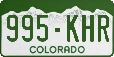 CO license plate 995KHR