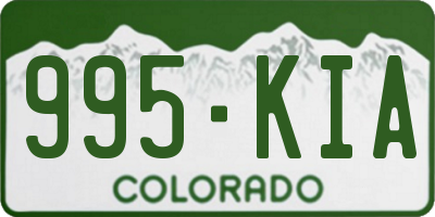 CO license plate 995KIA