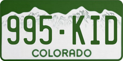 CO license plate 995KID