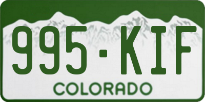 CO license plate 995KIF