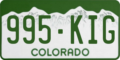CO license plate 995KIG