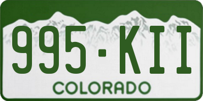 CO license plate 995KII