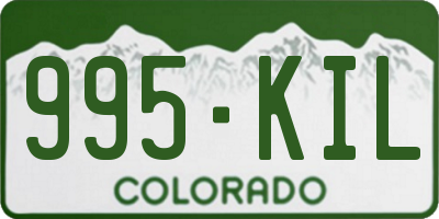 CO license plate 995KIL