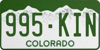 CO license plate 995KIN