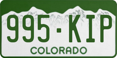 CO license plate 995KIP