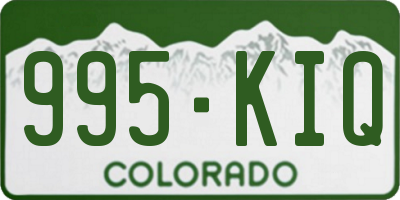 CO license plate 995KIQ
