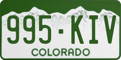 CO license plate 995KIV