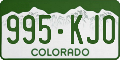 CO license plate 995KJO