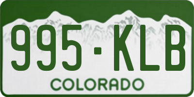 CO license plate 995KLB