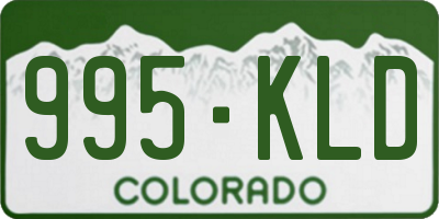 CO license plate 995KLD