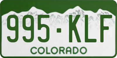 CO license plate 995KLF