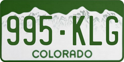 CO license plate 995KLG