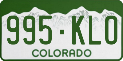 CO license plate 995KLO