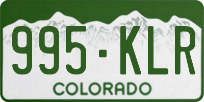CO license plate 995KLR