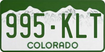 CO license plate 995KLT