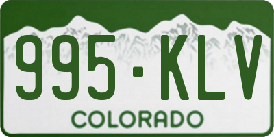 CO license plate 995KLV
