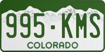 CO license plate 995KMS
