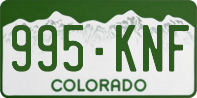 CO license plate 995KNF