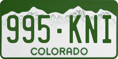 CO license plate 995KNI